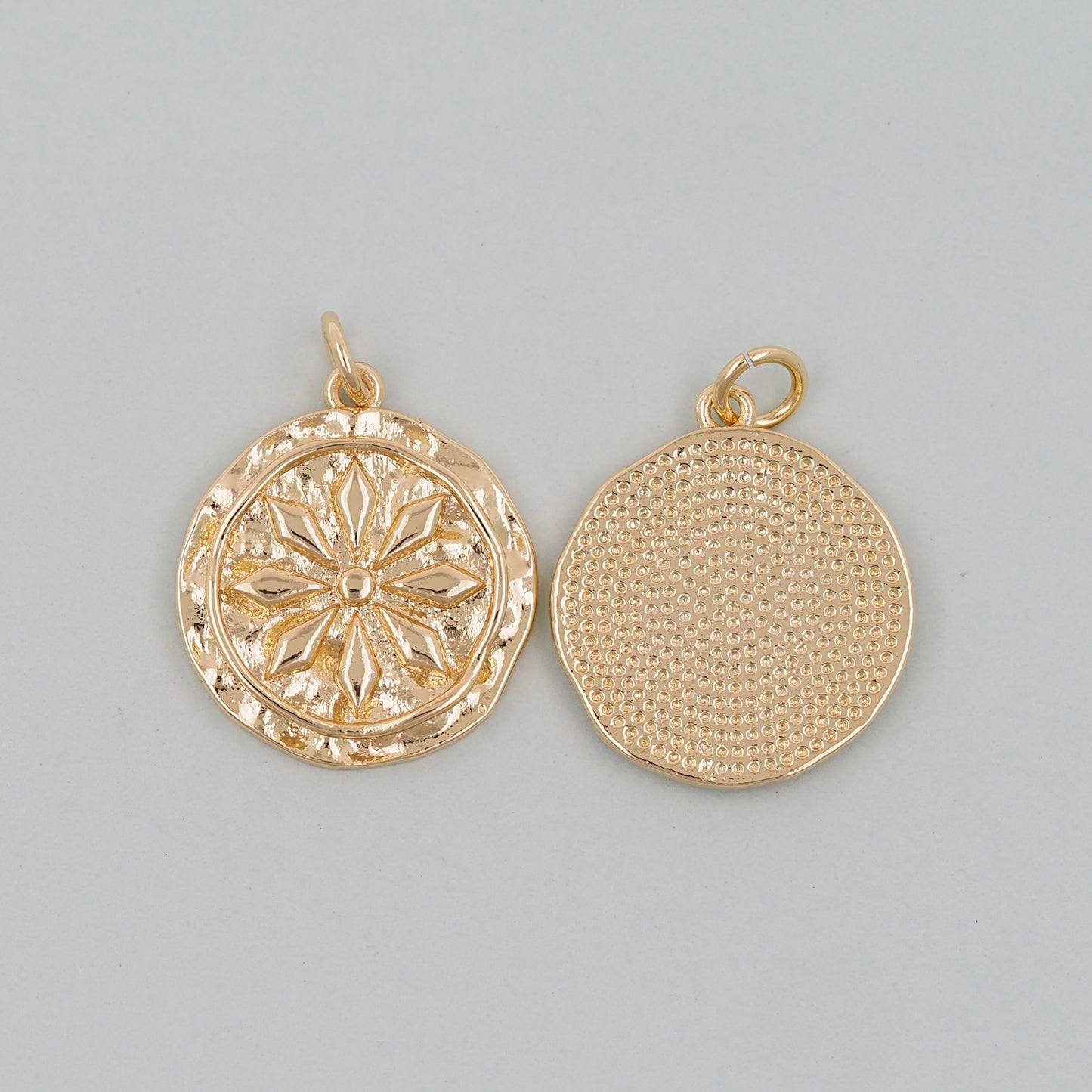 Gold Flowers Charms,18K Gold Filled Flowers Pendant,Flowers Charm Bracelet Necklace for DIY Jewelry Making Supply