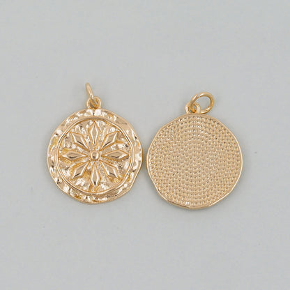 Gold Flowers Charms,18K Gold Filled Flowers Pendant,Flowers Charm Bracelet Necklace for DIY Jewelry Making Supply