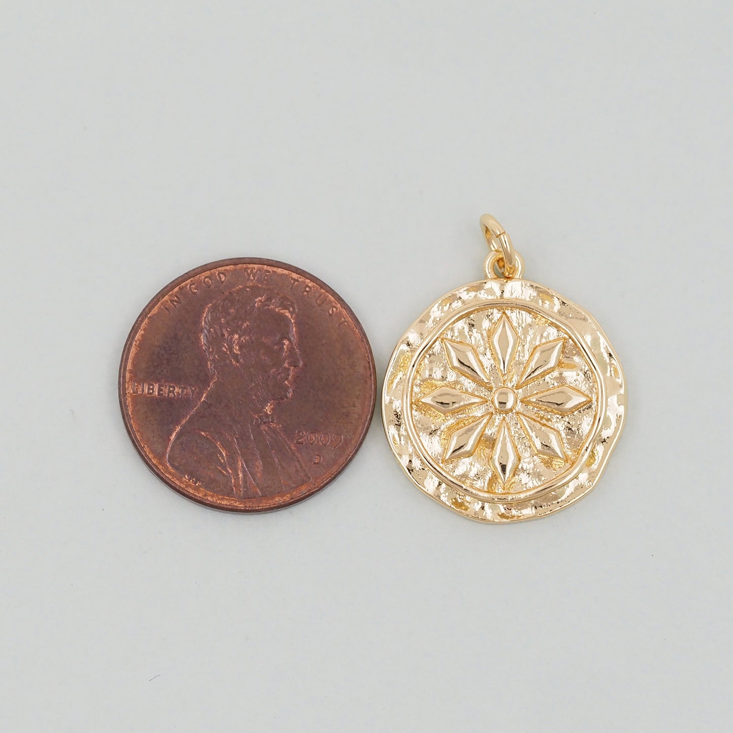 Gold Flowers Charms,18K Gold Filled Flowers Pendant,Flowers Charm Bracelet Necklace for DIY Jewelry Making Supply