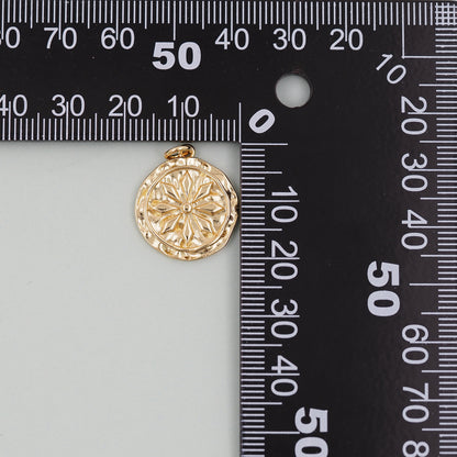 Gold Flowers Charms,18K Gold Filled Flowers Pendant,Flowers Charm Bracelet Necklace for DIY Jewelry Making Supply