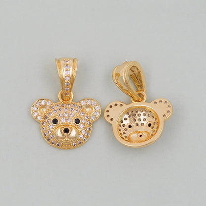 Gold Bear Charms,18K Gold Filled Bear Pendant,cute Bear Charm Bracelet Necklace for DIY Jewelry Making Supply