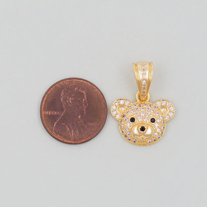 Gold Bear Charms,18K Gold Filled Bear Pendant,cute Bear Charm Bracelet Necklace for DIY Jewelry Making Supply