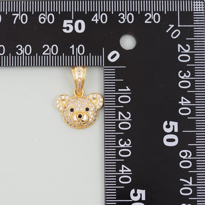 Gold Bear Charms,18K Gold Filled Bear Pendant,cute Bear Charm Bracelet Necklace for DIY Jewelry Making Supply