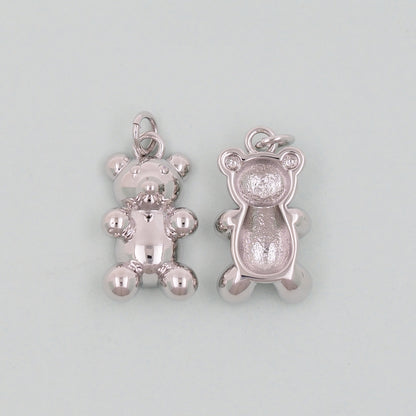 Gold Bear Charms,18K Gold Filled Bear Pendant,cute Bear Charm Bracelet Necklace for DIY Jewelry Making Supply