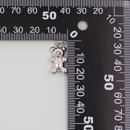 Gold Bear Charms,18K Gold Filled Bear Pendant,cute Bear Charm Bracelet Necklace for DIY Jewelry Making Supply