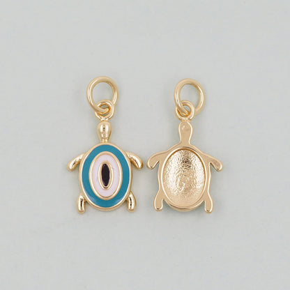 Gold turtle Charms,18K Gold Filled turtle Pendant,turtle Charm Bracelet Necklace for DIY Jewelry Making Supply