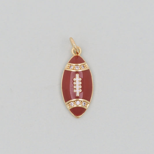 Gold Football Charms,18K Gold Filled Football Pendant,Football Charm Bracelet Necklace for DIY Jewelry Making Supply