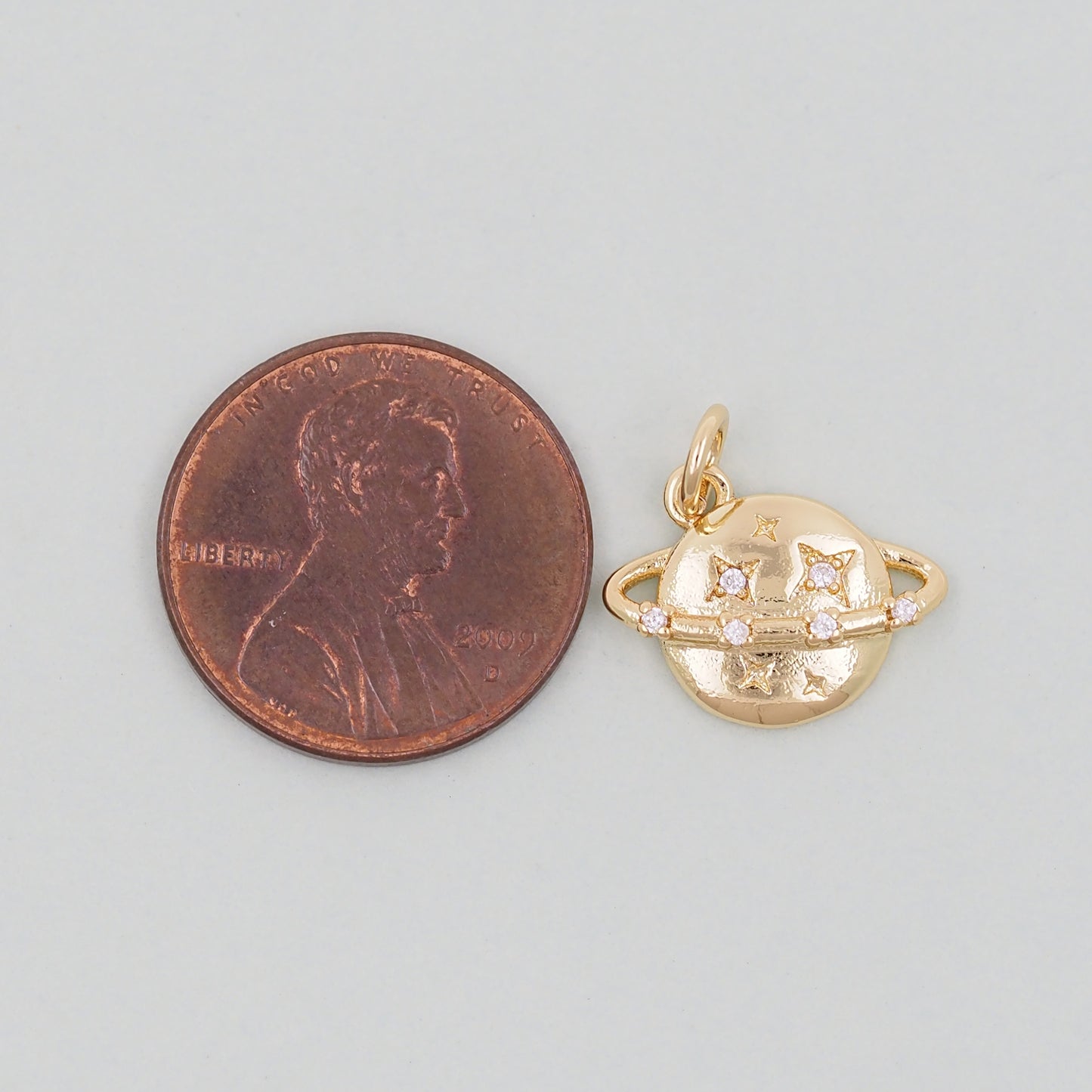 Gold Saturn Charms,18K Gold Filled Saturn Pendant,Silver Celestial Charm Bracelet Necklace for DIY Jewelry Making Supply