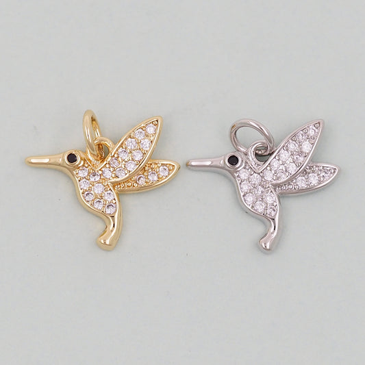 Gold Bird Charms,18K Gold Filled Bird Pendant,Silver Bird Charm Bracelet Necklace for DIY Jewelry Making Supply