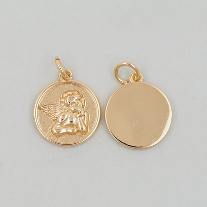 Gold Angel Charms,18K Gold Filled Angel Pendant,Angel Charm Bracelet Necklace for DIY Jewelry Making Supply