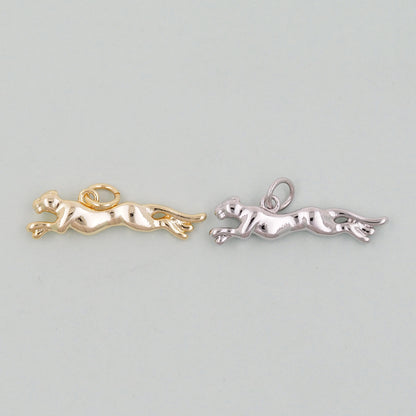 Gold leopard Charms,18K Gold Filled leopard Pendant,leopard Charm Bracelet Necklace for DIY Jewelry Making Supply