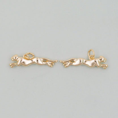 Gold leopard Charms,18K Gold Filled leopard Pendant,leopard Charm Bracelet Necklace for DIY Jewelry Making Supply