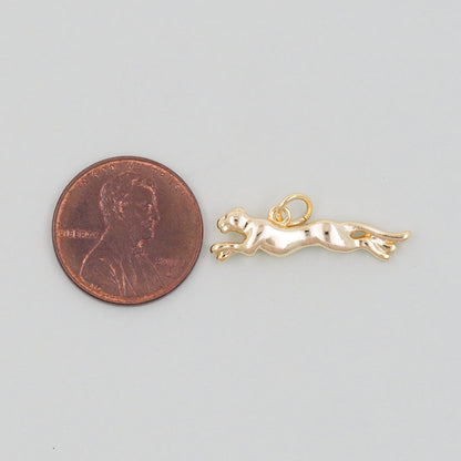 Gold leopard Charms,18K Gold Filled leopard Pendant,leopard Charm Bracelet Necklace for DIY Jewelry Making Supply