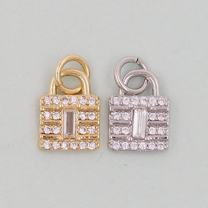 Gold Key Lock Charms,18K Gold Filled Key Pendant,Lock Charm Bracelet Necklace for DIY Jewelry Making Supply