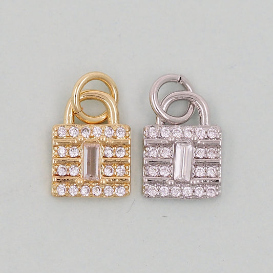 Gold Key Lock Charms,18K Gold Filled Key Pendant,Lock Charm Bracelet Necklace for DIY Jewelry Making Supply