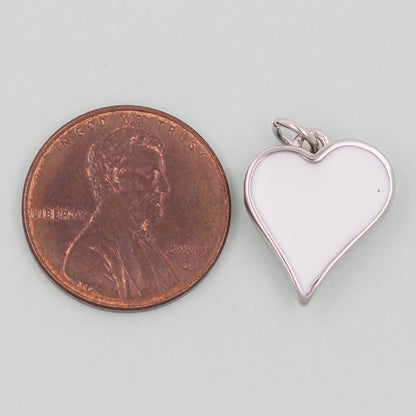 Gold Heart Charms,18K Gold Filled Heart Pendant,Enamel Heart Charm Bracelet Necklace for DIY Jewelry Making Supply
