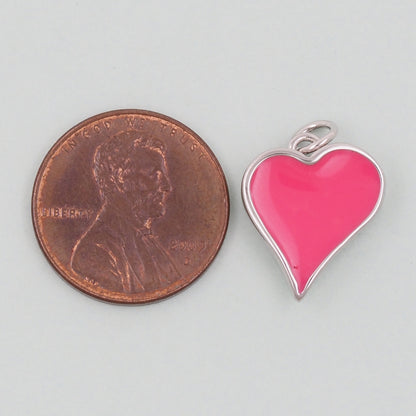 Gold Heart Charms,18K Gold Filled Heart Pendant,Enamel Heart Charm Bracelet Necklace for DIY Jewelry Making Supply