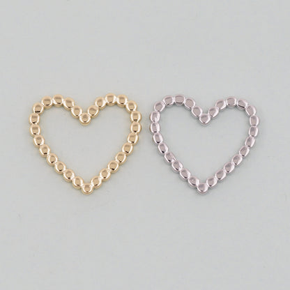 Gold Heart Charms,18K Gold Filled Heart Pendant,Heart Charm Bracelet Necklace for DIY Jewelry Making Supply