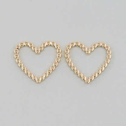 Gold Heart Charms,18K Gold Filled Heart Pendant,Heart Charm Bracelet Necklace for DIY Jewelry Making Supply