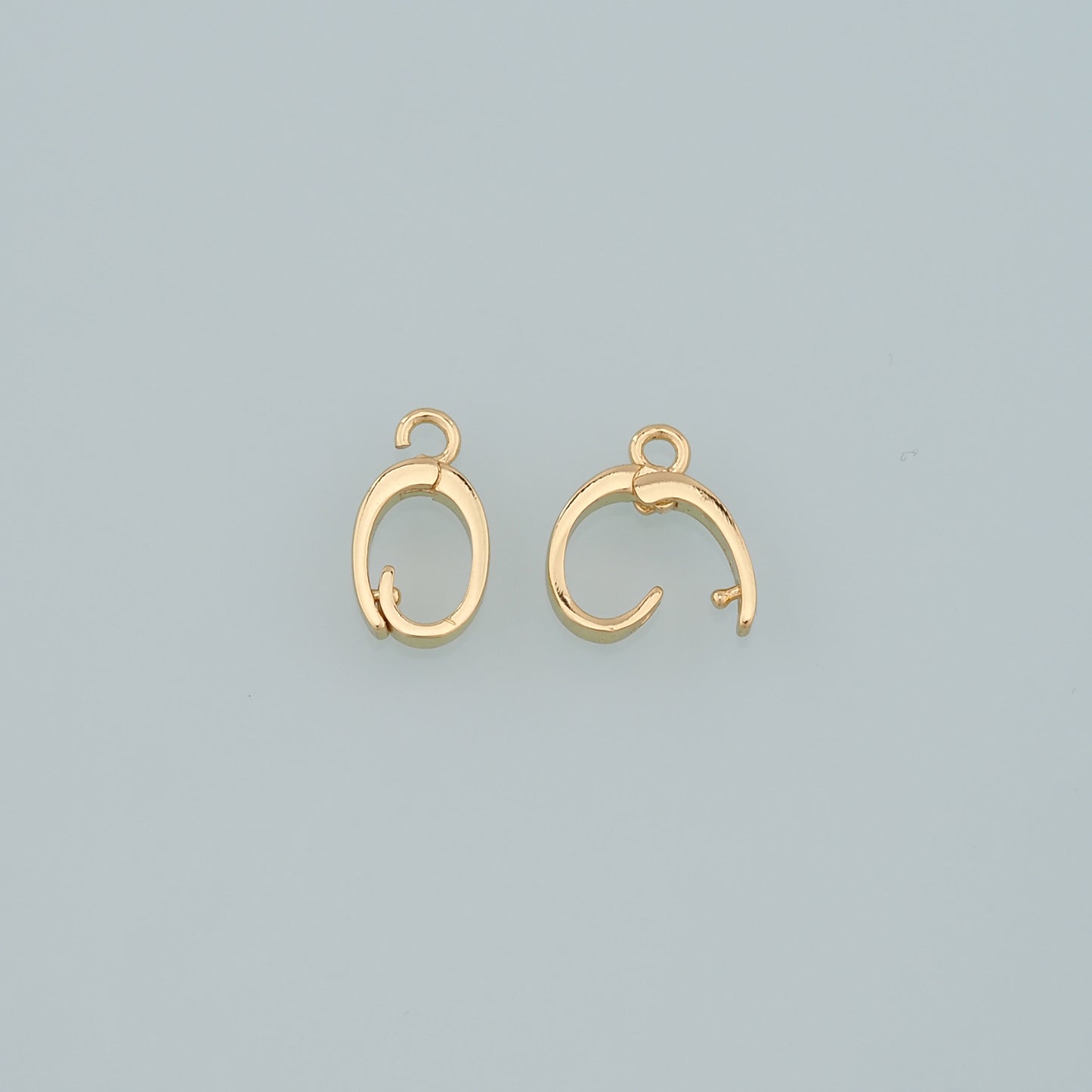 18K Gold Filled Oval Snap Clasp,Carabiner Lock Connector,Spring Push Gate for DIY Jewelry Finding Necklace Bracelet