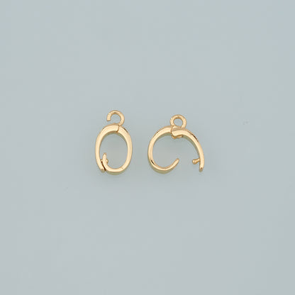 18K Gold Filled Oval Snap Clasp,Carabiner Lock Connector,Spring Push Gate for DIY Jewelry Finding Necklace Bracelet