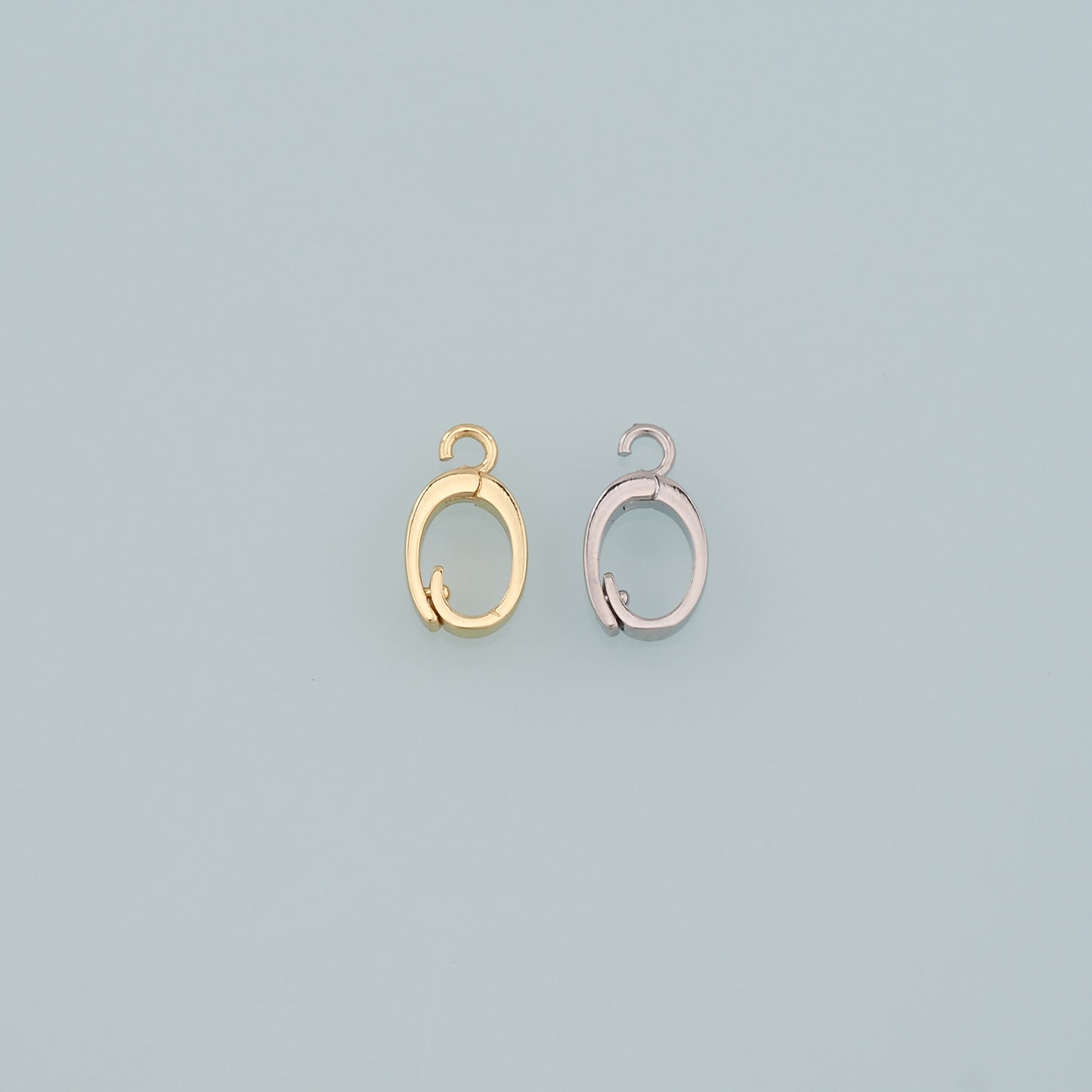18K Gold Filled Oval Snap Clasp,Carabiner Lock Connector,Spring Push Gate for DIY Jewelry Finding Necklace Bracelet