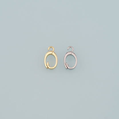 18K Gold Filled Oval Snap Clasp,Carabiner Lock Connector,Spring Push Gate for DIY Jewelry Finding Necklace Bracelet