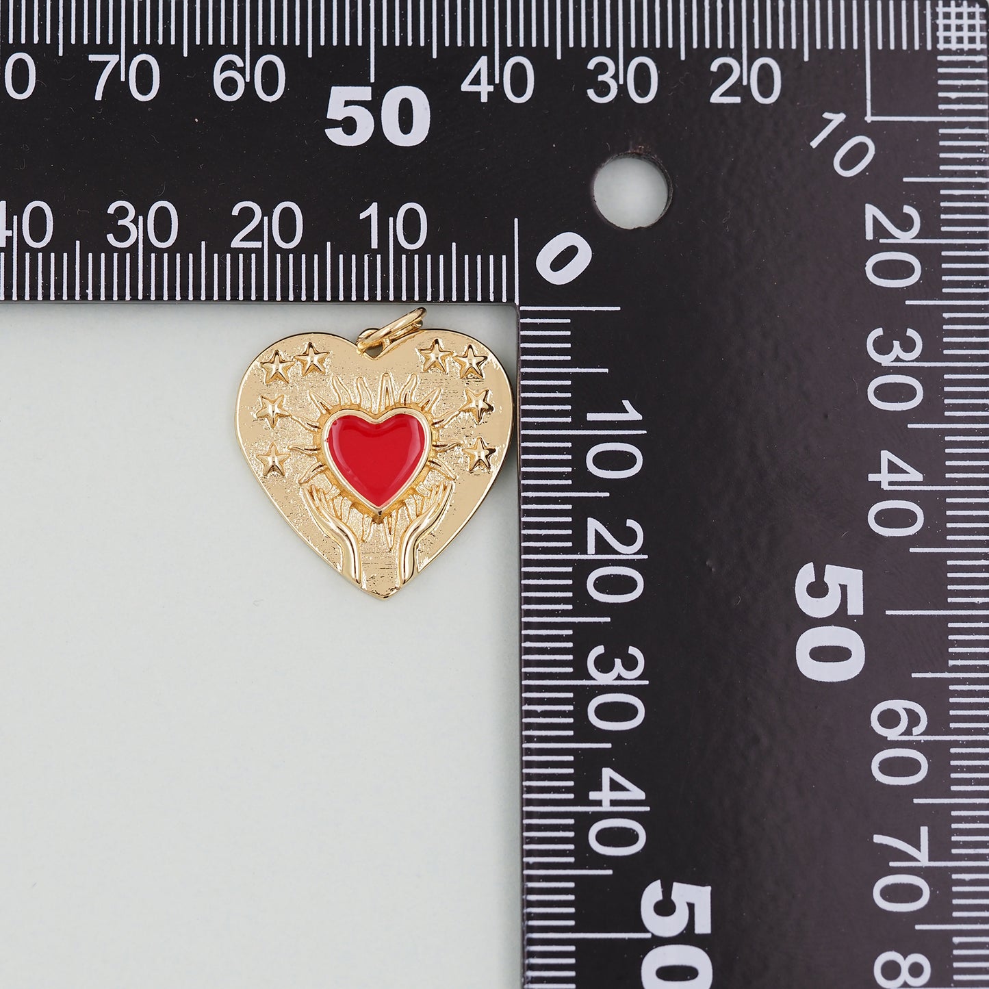 Gold Heart Charms,18K Gold Filled Heart Pendant,Enamel Heart Charm Bracelet Necklace for DIY Jewelry Making Supply
