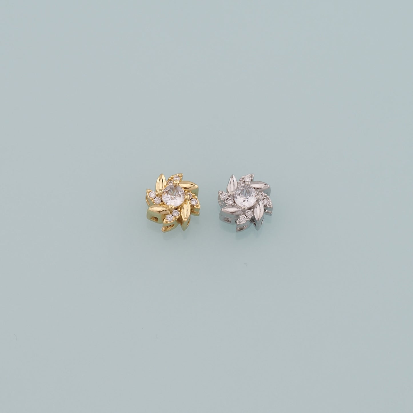 Gold Flower Spacer Beads Charms,18K Gold Filled Flower Bracelet Necklace for DIY Jewelry Making Supply