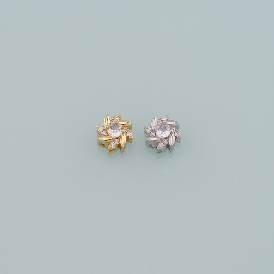 Gold Flower Spacer Beads Charms,18K Gold Filled Flower Bracelet Necklace for DIY Jewelry Making Supply