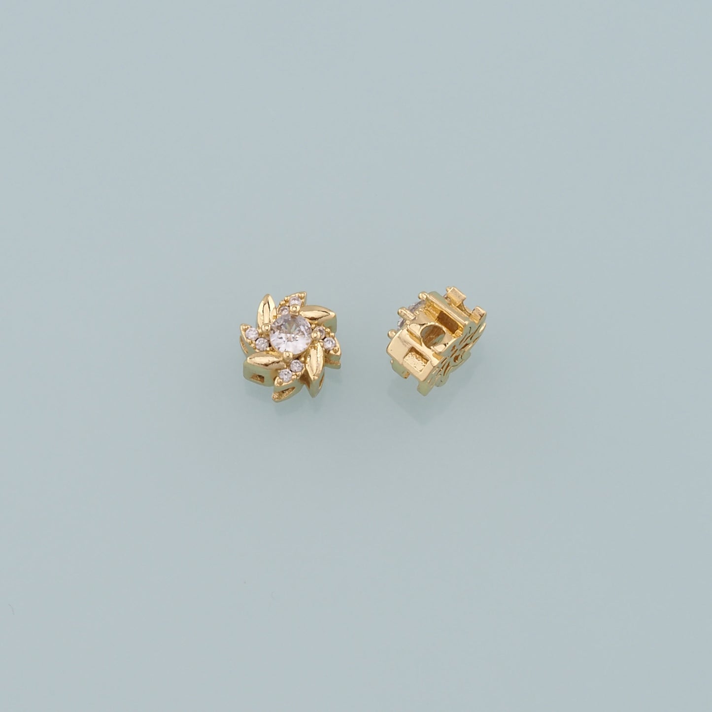 Gold Flower Spacer Beads Charms,18K Gold Filled Flower Bracelet Necklace for DIY Jewelry Making Supply