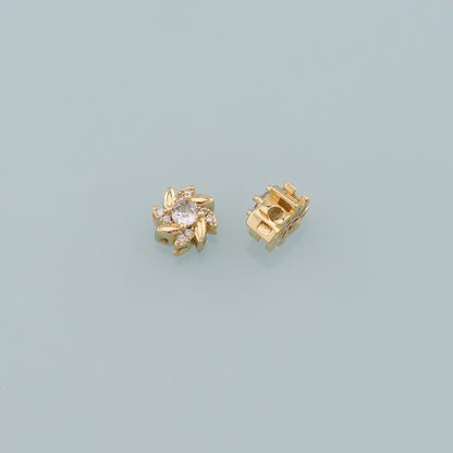 Gold Flower Spacer Beads Charms,18K Gold Filled Flower Bracelet Necklace for DIY Jewelry Making Supply