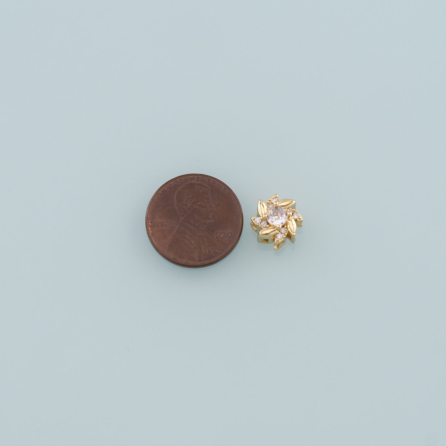 Gold Flower Spacer Beads Charms,18K Gold Filled Flower Bracelet Necklace for DIY Jewelry Making Supply