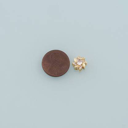 Gold Flower Spacer Beads Charms,18K Gold Filled Flower Bracelet Necklace for DIY Jewelry Making Supply