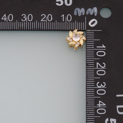 Gold Flower Spacer Beads Charms,18K Gold Filled Flower Bracelet Necklace for DIY Jewelry Making Supply