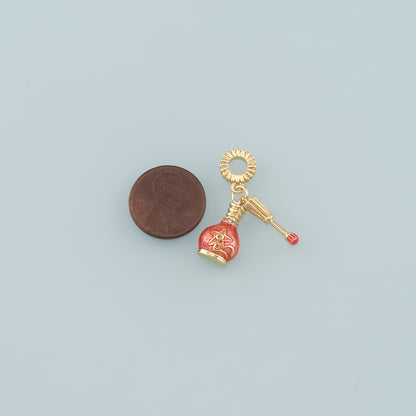 Gold Manicure Charms,18K Gold Filled Nail Polish Pendant,Enamel Nail Polish Charm Bracelet Necklace for DIY Jewelry Making Supply