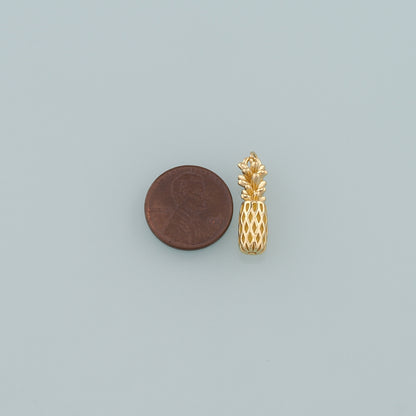 Gold Pineapple Charms,18K Gold Filled Pineapple Pendant,Fruit Charm Bracelet Necklace for DIY Jewelry Making Supply