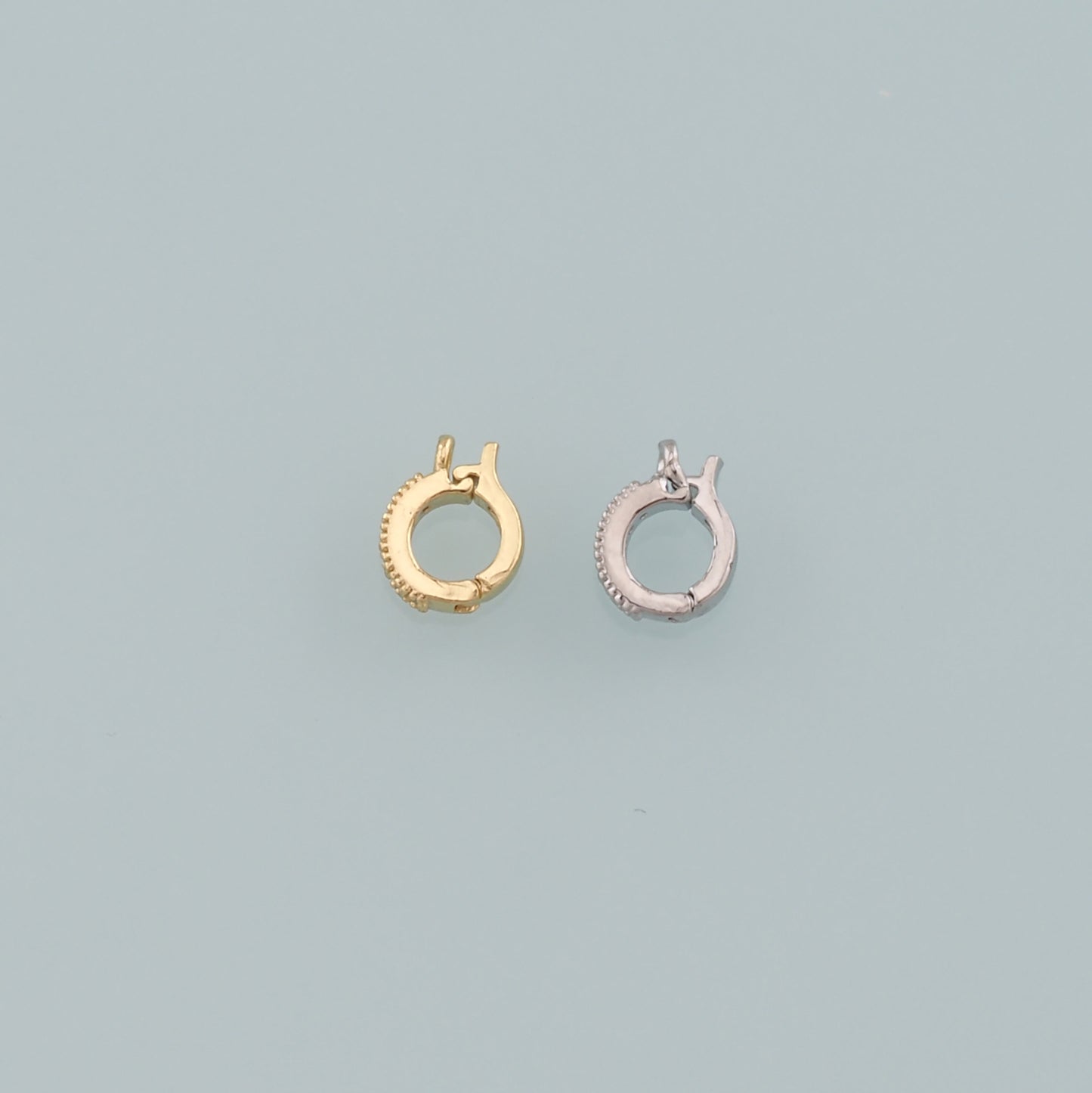 18K Gold Filled Round Snap Clasp,Carabiner Lock Connector,Spring Push Gate for DIY Jewelry Finding Necklace Bracelet