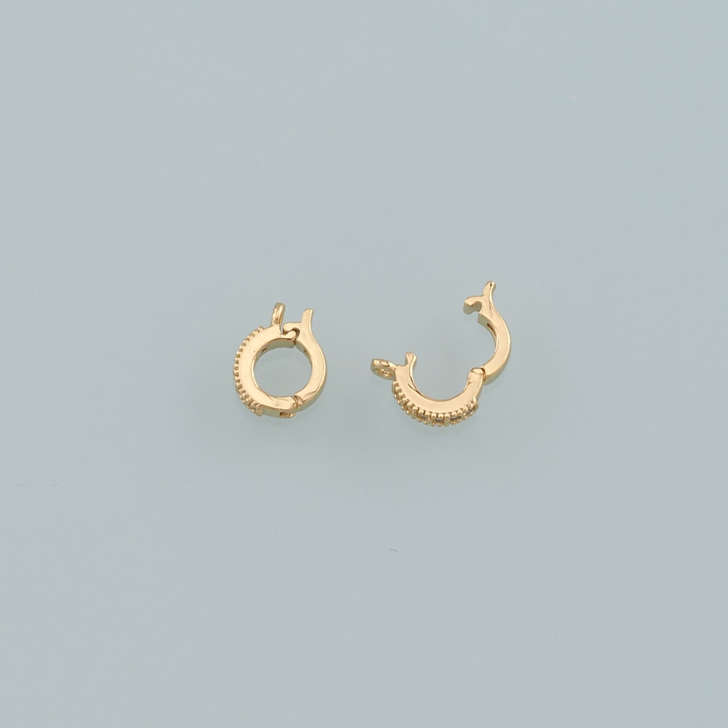 18K Gold Filled Round Snap Clasp,Carabiner Lock Connector,Spring Push Gate for DIY Jewelry Finding Necklace Bracelet