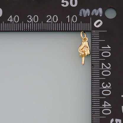 Gold Hand Charms,18K Gold Filled Gesture Pendant,Hand Charm Bracelet Necklace for DIY Jewelry Making Supply