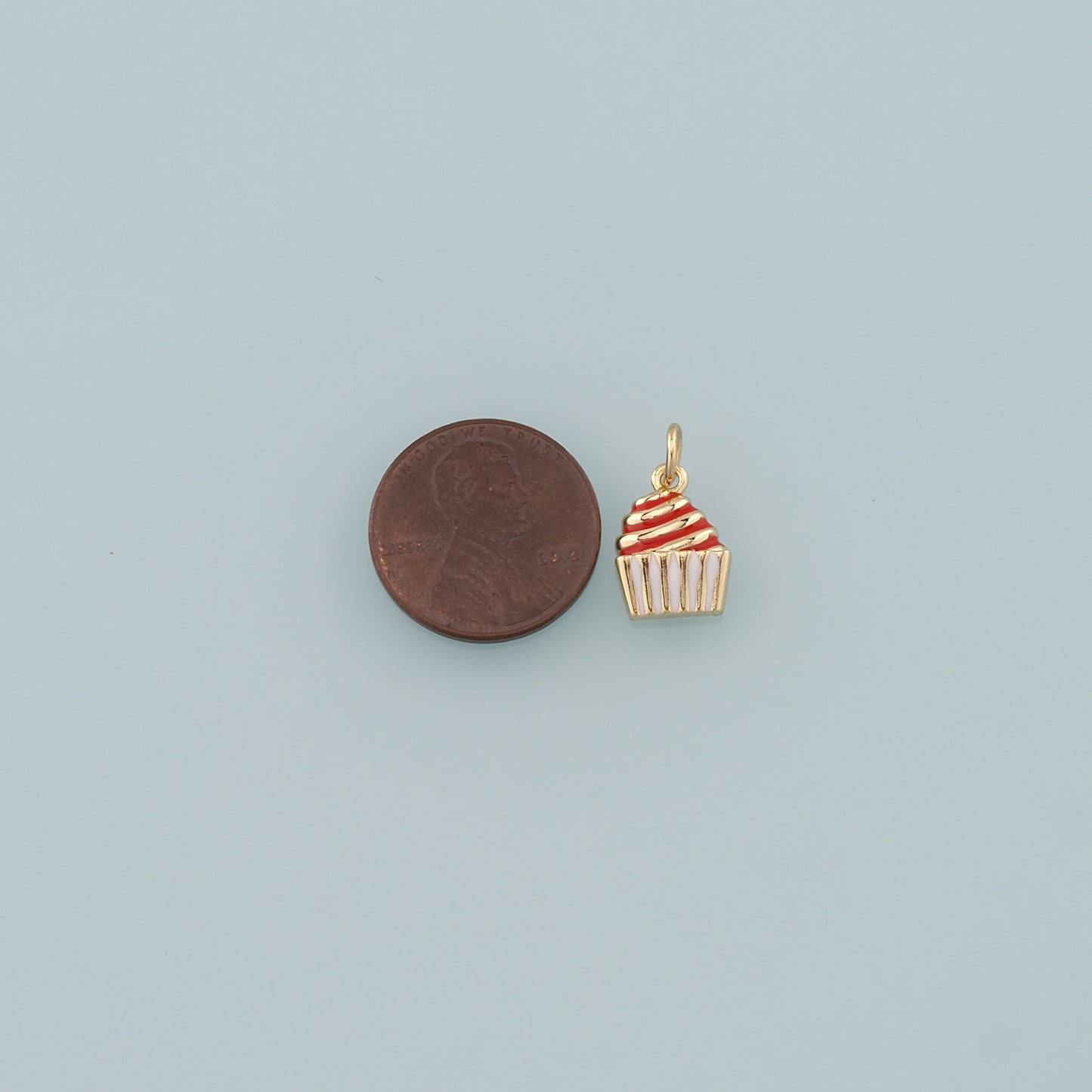 Gold Dessert Charms,18K Gold Filled Cake Pendant,Enamel Cake Charm Bracelet Necklace for DIY Jewelry Making Supply