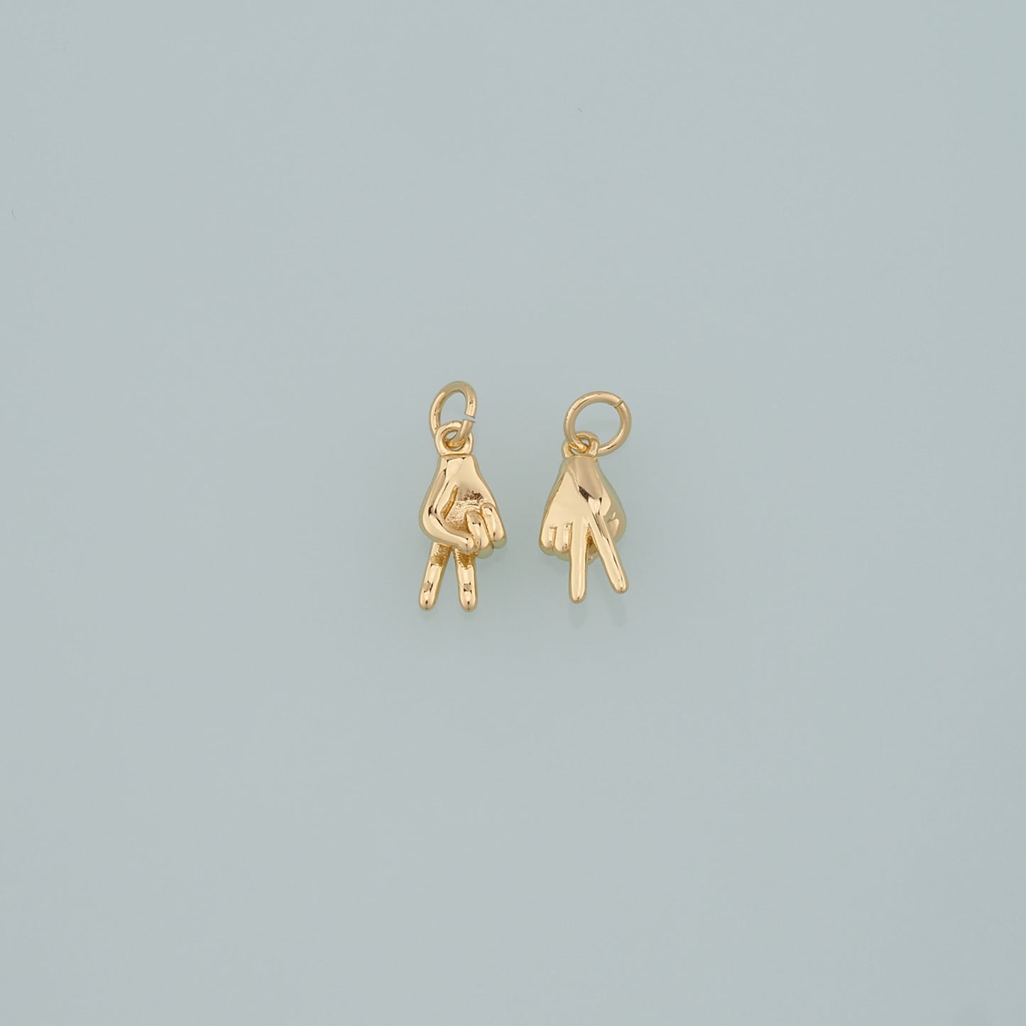 Gold Hand Charms,18K Gold Filled Gesture Pendant,Hand Charm Bracelet Necklace for DIY Jewelry Making Supply