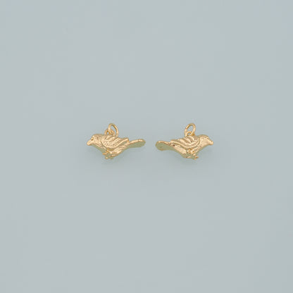 Gold Animal Charms,18K Gold Filled Bird Pendant,Bird Charm Bracelet Necklace for DIY Jewelry Making Supply