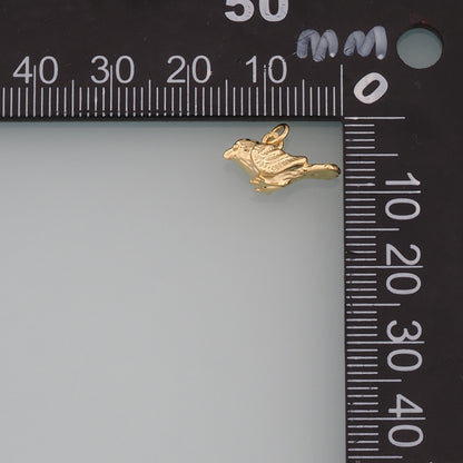 Gold Animal Charms,18K Gold Filled Bird Pendant,Bird Charm Bracelet Necklace for DIY Jewelry Making Supply