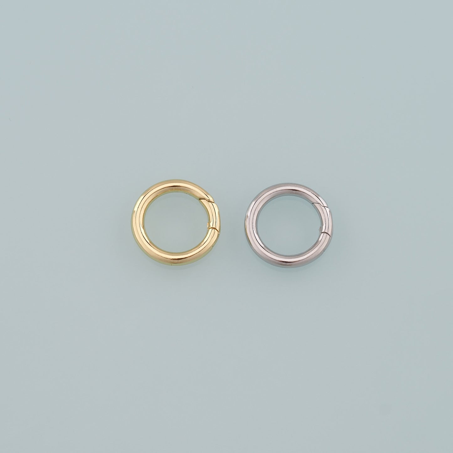 18K Gold Filled Round Carabiner Clasp,Carabiner Lock Connector,Spring Push Gate for DIY Jewelry Clasp Finding Necklace Bracelet