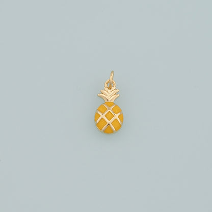 Gold Pineapple Charms,18K Gold Filled Pineapple Pendant,Enamel Fruit Charm Bracelet Necklace for DIY Jewelry Making Supply
