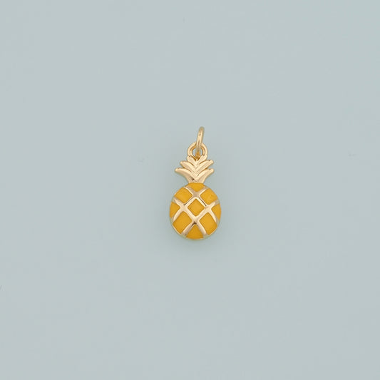 Gold Pineapple Charms,18K Gold Filled Pineapple Pendant,Enamel Fruit Charm Bracelet Necklace for DIY Jewelry Making Supply