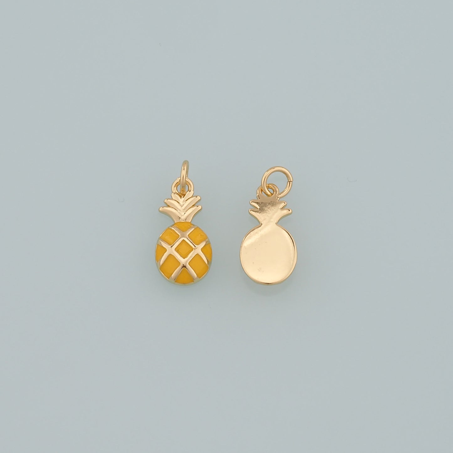 Gold Pineapple Charms,18K Gold Filled Pineapple Pendant,Enamel Fruit Charm Bracelet Necklace for DIY Jewelry Making Supply