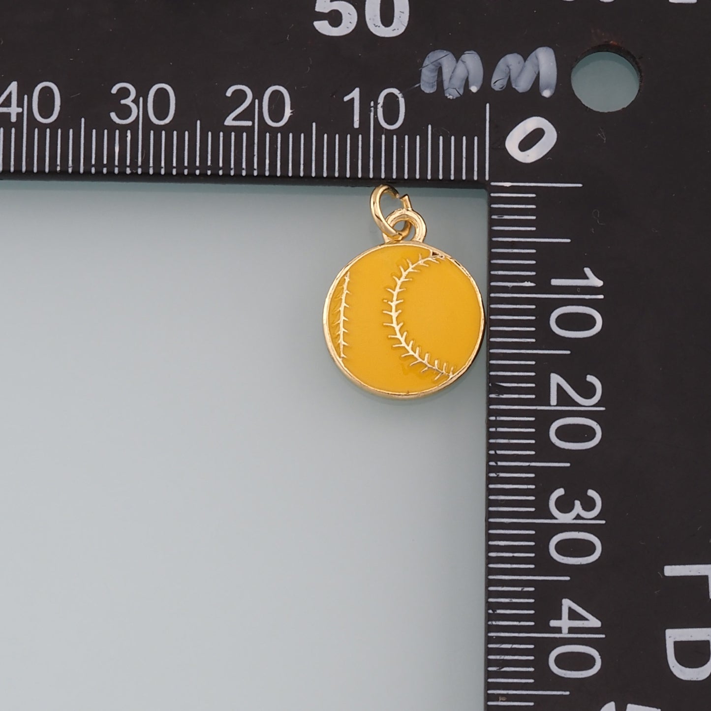 Gold Sports Charms,18K Gold Filled Baseball Pendant,Enamel Softball Charm Bracelet Necklace for DIY Jewelry Making Supply