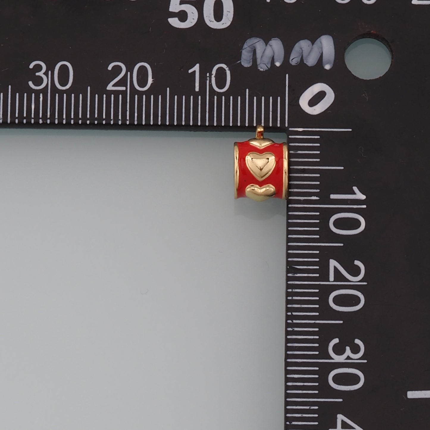 18K Gold Filled Heart Spacer Bead,Enamel Heart Charm Bracelet Necklace for DIY Jewelry Making Supply